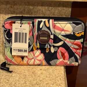 Vera Bradley Floral Wallet - Pink, Blue, Cream